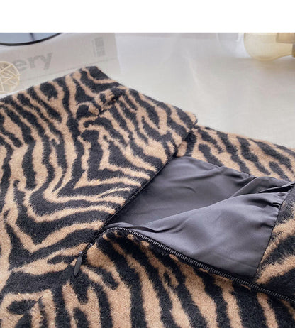 Retro chain thin leopard skirt  5490