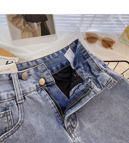 New Korean version of Hong Kong Style versatile slim split high waist skirt  5403