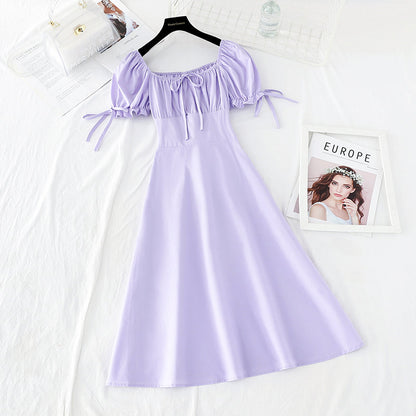 Light mature dress with slim waist  4184
