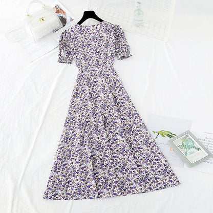 The new chiffon skirt is slim at the waist. French minority Chiffon Skirt  4646