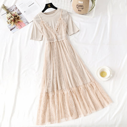 New fashion lace suspender skirt suit  4462