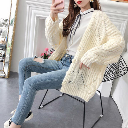 Korean loose hollow out sweater coat 4909