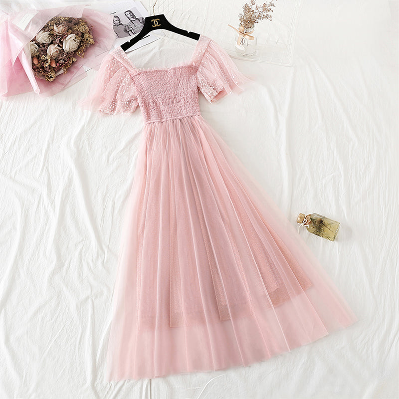 Fairy gauze dress, minority Platycodon skirt, small long skirt  4351