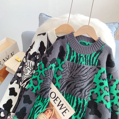 Fashion leopard pattern foreign style street top  5093