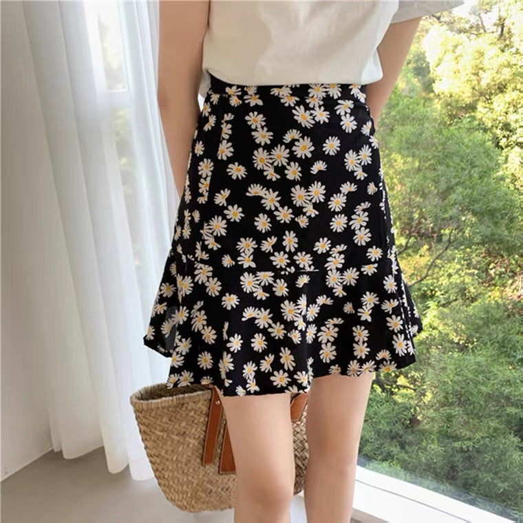 Summer, new style Daisy skirt, floral skirt chiffon A-line skirt  3625