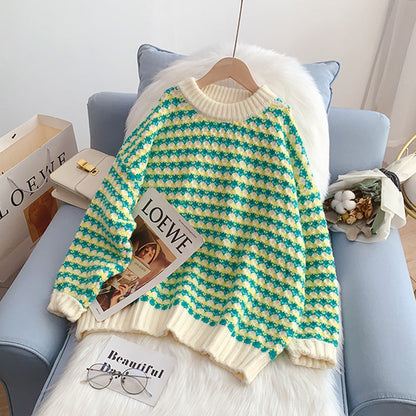 Lazy wind coarse wool sweater outer coat  5098