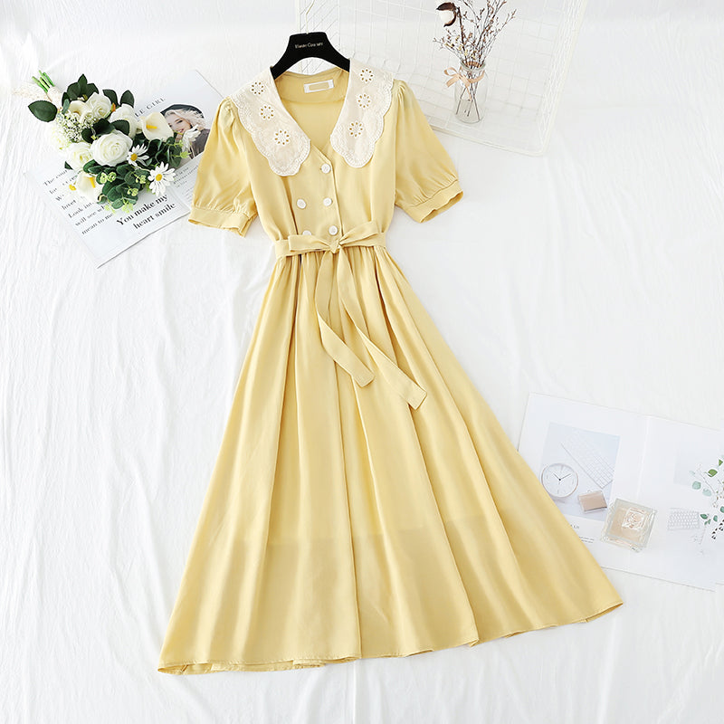 New French retro fairy long skirt Kikyo skirt  4224