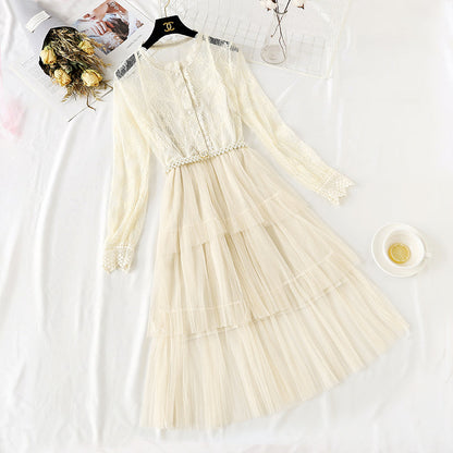 Minority lace mesh long skirt, celebrity temperament  4350