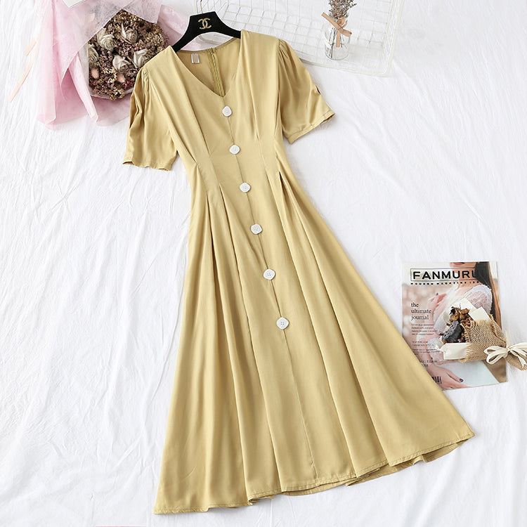 Narrow waist, smart smoked French Platycodon grandiflorum long skirt  4135