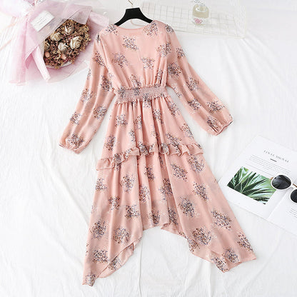 Irregular ruffled floral bottomed skirt  3994