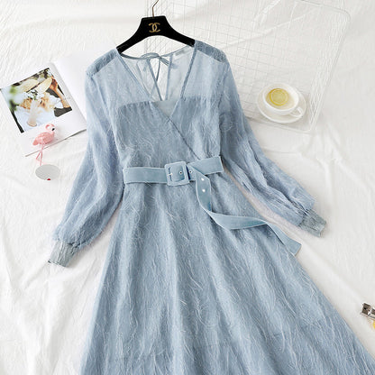 Fairy hair tassel Long Sleeve Dress  4469