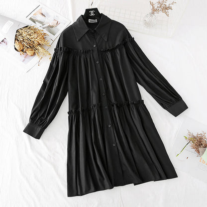 Shirt dress light mature style, foreign style, loose and thin  4021