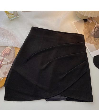 Personalized irregular design wrinkled High Waist Hip Wrap Skirt  5306