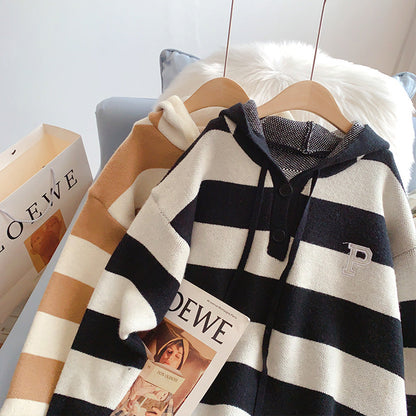 Striped Hoodie sweater sweater striped Hoodie sweater  5192