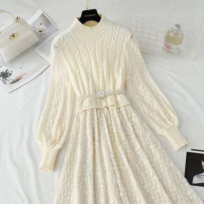 New stitched lace dress with backing skirt  4442