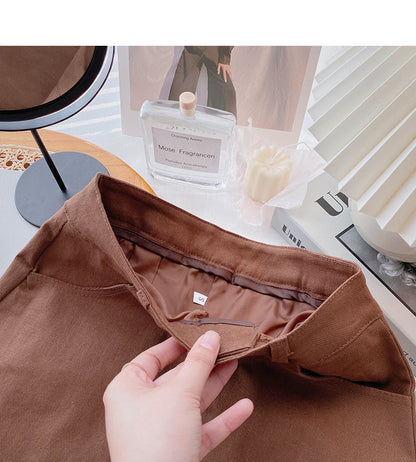 New Korean version simple leisure solid color short skirt trend  5659