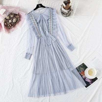 French retro skirt, super xiansen series, waist closing, slim temperament  4367