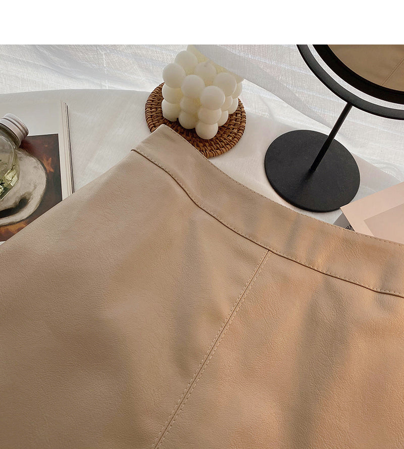 High waist solid simple A-line skirt  5406