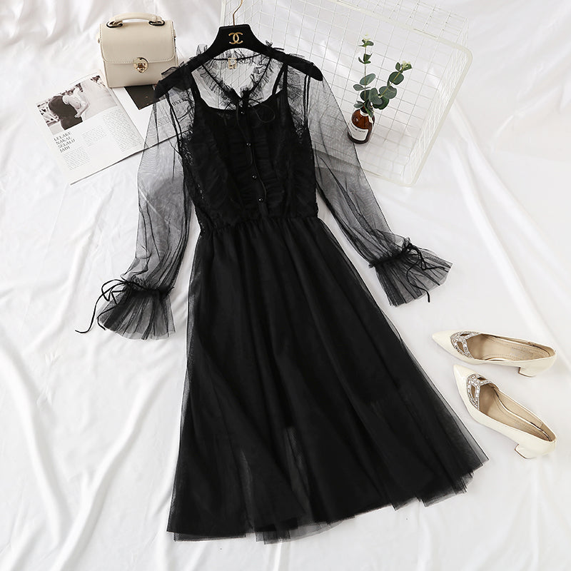 Lace net dress French elegant palace style  4364