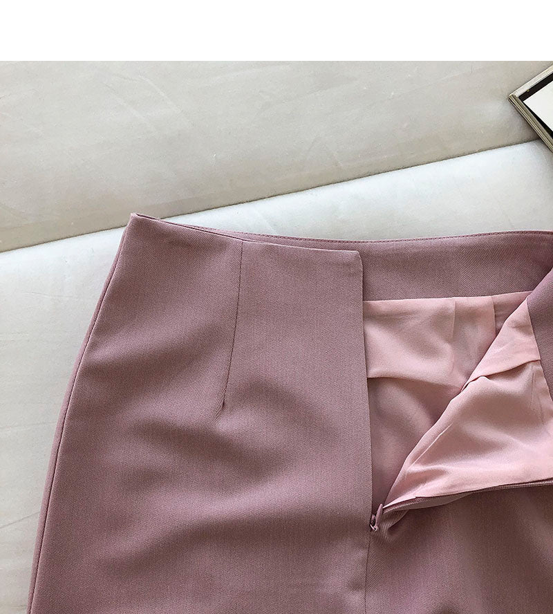 Korean women's dress is gentle and thin, split middle and long skirt  5688
