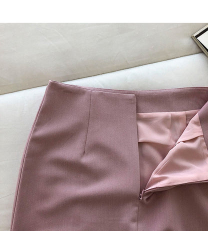 Korean women's dress is gentle and thin, split middle and long skirt  5688