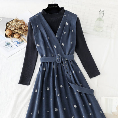 New dress autumn winter christmas fashion suit two-piece skirt  4567