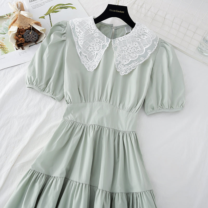 New doll neck French waist closing slim skirt fairy super fairy series  4509