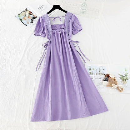 New French gentle wind purple skirt fairy super xiansen long skirt  4513