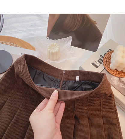 New Korean retro solid half skirt  5397