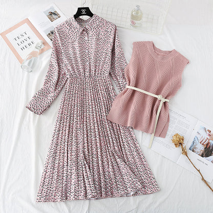 Sweet baby Collar Chiffon Skirt Suit two-piece suit  4011