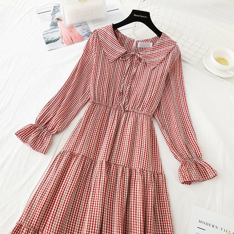 French first love lattice fairy gentle wind dress  4542