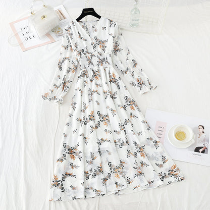 Broken flower pleats with thin Chiffon Skirt  3934
