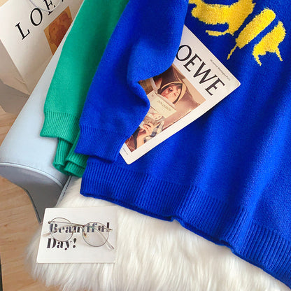Loose pullover, wearing a lazy and foreign style sweater  5261