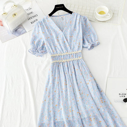 French Vintage chiffon dress with ruffle  4885