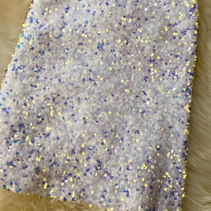 Shiny sequin skirt high waist bling blingA-line skirt  3720