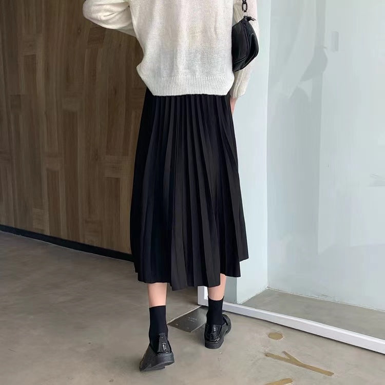 Loose skirt, fashion long pleated skirt, high waist A-line skirt,CHEAP ON SALE  3674