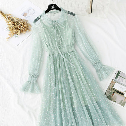 Fairy mesh dress retro colorful stars  3941