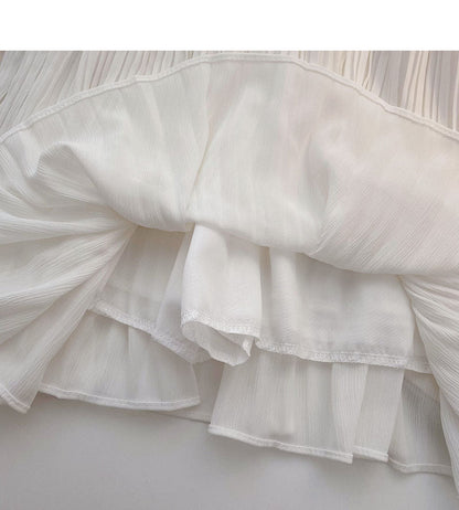 Pleated skirt, women's versatile fashion high waist A-line skirt  5462