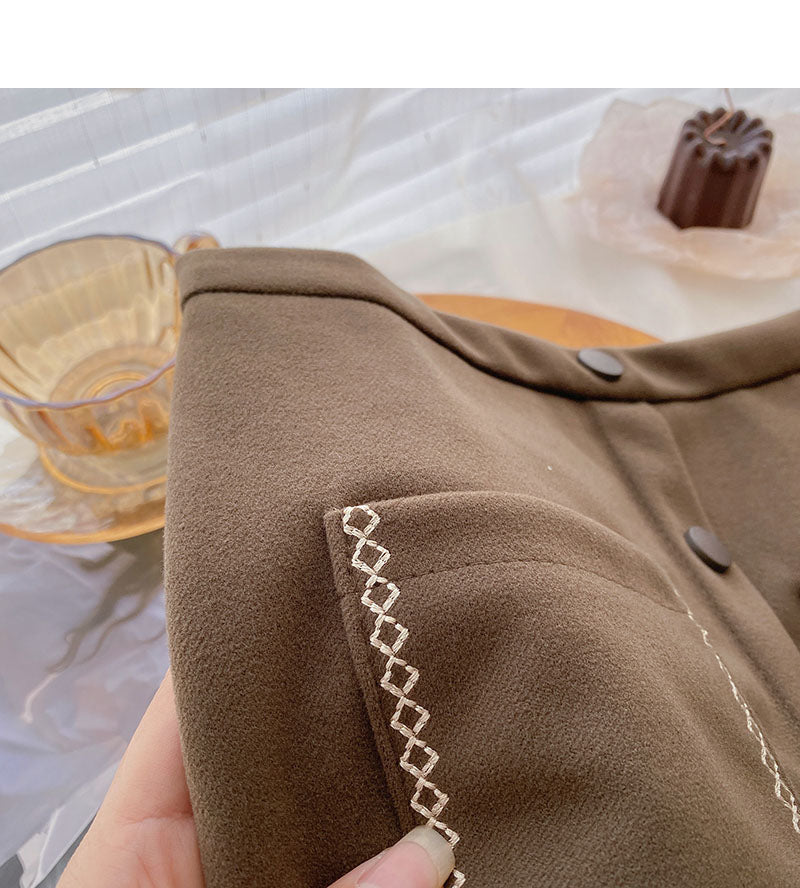 New Korean retro personalized small pocket skirt trend 5527