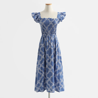 New French floral dress sweet and spicy suspender skirt  4283