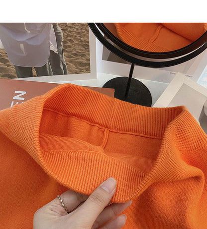 Hong Kong Style thin high waist split A-shaped medium and long skirt  5770