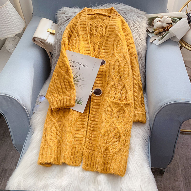 Net red knitted cardigan women's loose and lazy style  5065