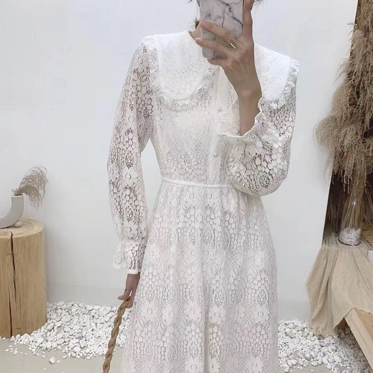 High waist thin first love gentle wind long skirt Sen Department  3871