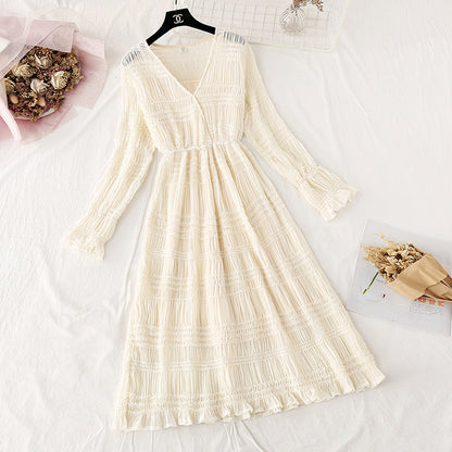 Suspender suit fairy super xiansen French retro long skirt  4026