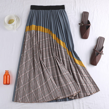 Plaid skirt, vintage pleated skirt, classic skirt  3680
