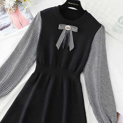 Temperament slim long sleeve bottomed skirt light mature style  4776