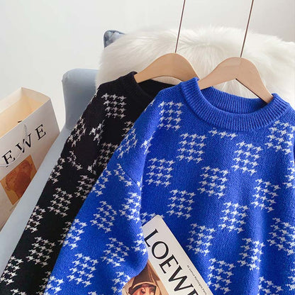 Crew neck sweater lazy wind sweater top  5088