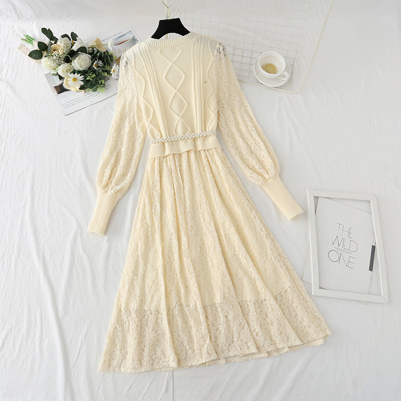 New patchwork lace backed dress  4431