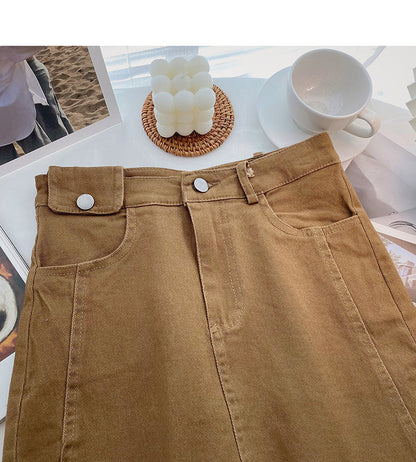 Fashion Hong Kong style leisure Retro High Waist Skirt  5487