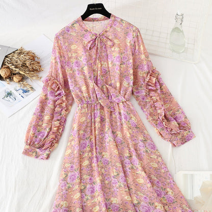 The new lace up chiffon skirt is thin and gentle, with a skirt inside  4060